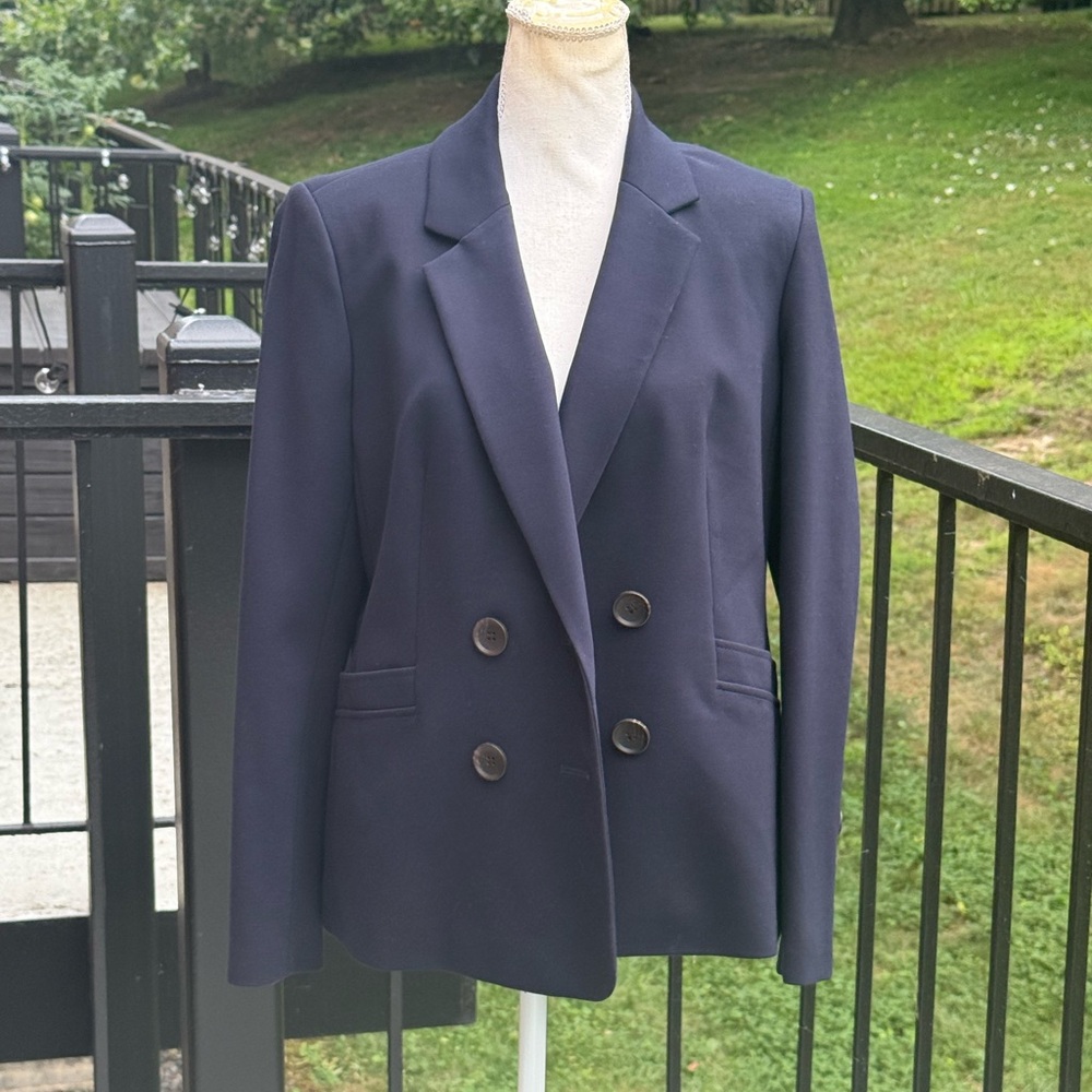 Boden Women's Navy Double-Breasted Blazer Size 10P
